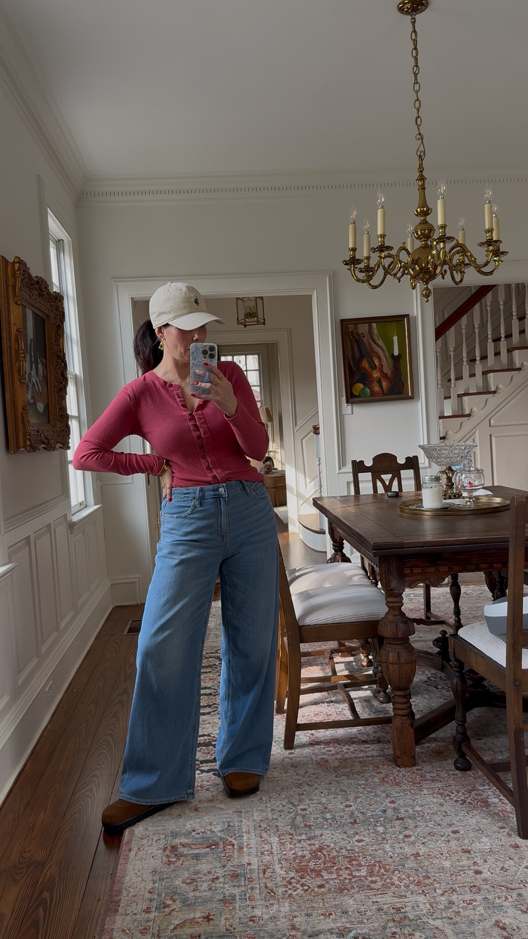 The perfect, casual but cute winter day look! My jeans are my favorite fit - I sized up to a 4 but they’re a little big in the waist! And my FP style top is a favorite I wear on repeat! 🙌🏼

#amazonfashion

Amazon finds. Amazon fashion. Fp inspired top. Button down ribbed long sleeve shirt. Amazon FP style. American eagle new arrivals. AE jeans. Wide leg jeans. Trendy wide leg jeans. Flattering denim. Amazon clogs. Amazon trending winter style. Casual winter outfit idea. Chic comfy winter outfit  

#LTKFindsUnder50 #LTKFindsUnder100 #LTKSeasonal