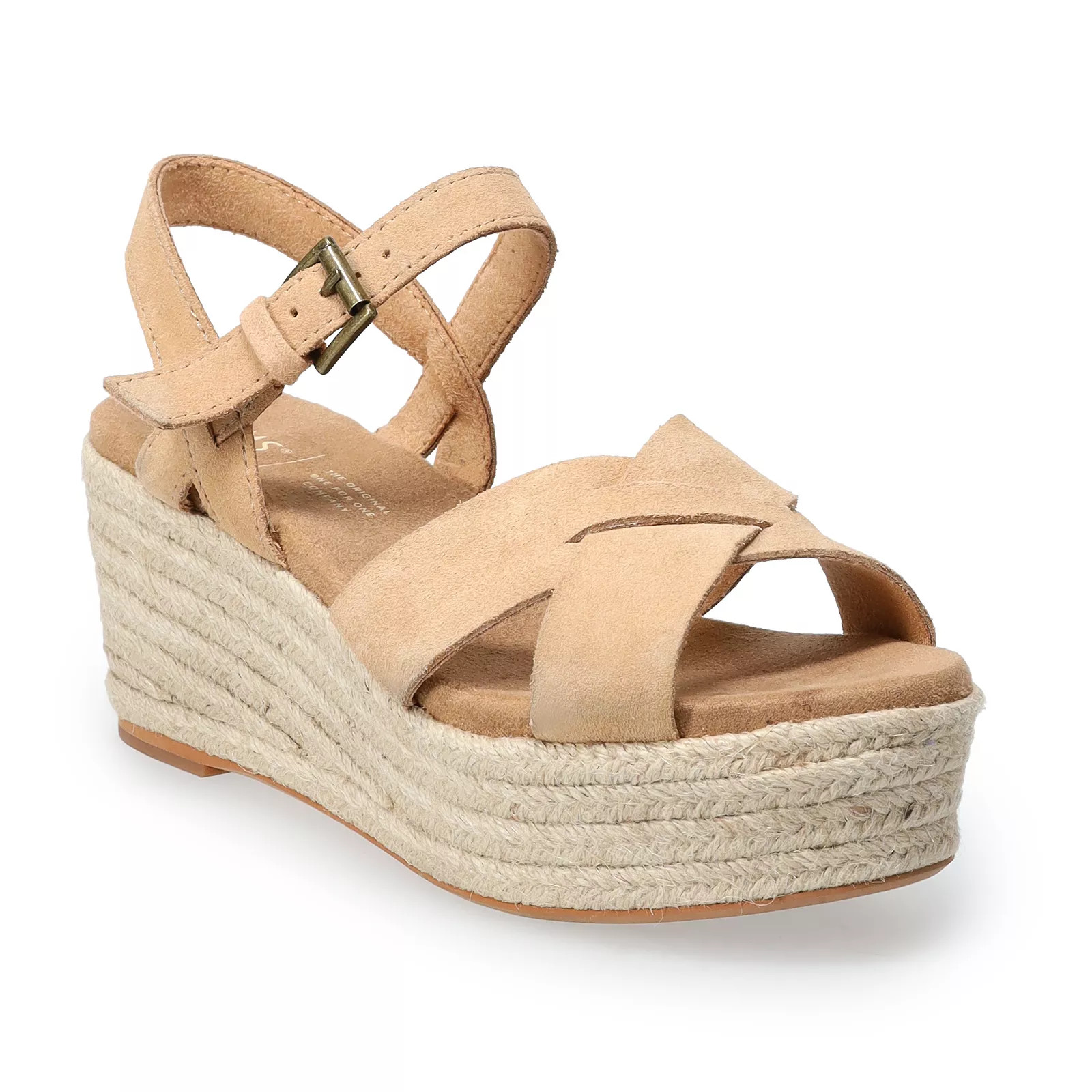 TOMS Willow Honey Women's Suede Wedge Sandals, Size: 7.5, Natural | Kohl's