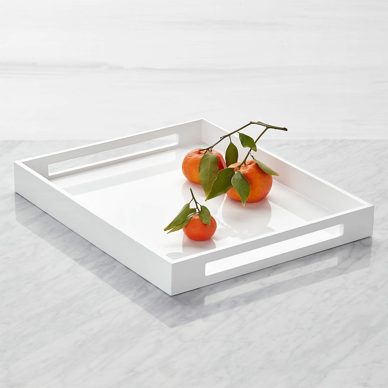 Grant White Serving Tray + Reviews | Crate & Barrel | Crate & Barrel