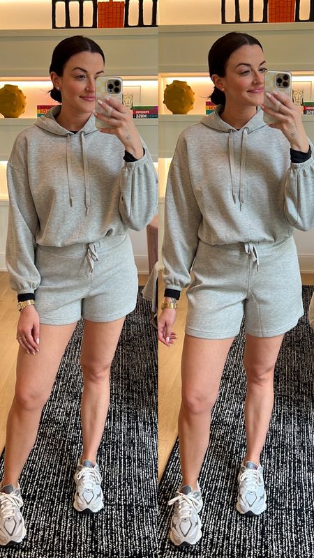 Spanx AirEssentials cropped hoodie and shorts in 4” and 6”. I’m in Mediums 

#LTKActive #LTKTravel #LTKSeasonal