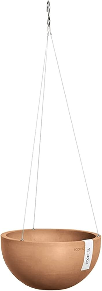 Ecopots Modern Recycled Plastic Hanging Brussels Flower Pot Planter, Terracotta Color, 10.5" | Amazon (US)