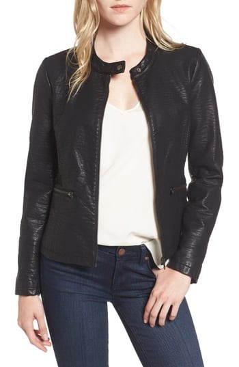 Women's Cupcakes And Cashmere Dolly Faux Leather Jacket, Size XX-Small - Black | Nordstrom