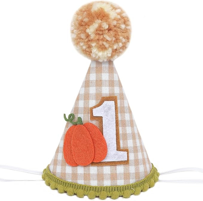Pumpkin 1st Birthday Hat for Boys - Fall Boy’s 1st Birthday Decoration, 1st Birthday Hat, First... | Amazon (US)