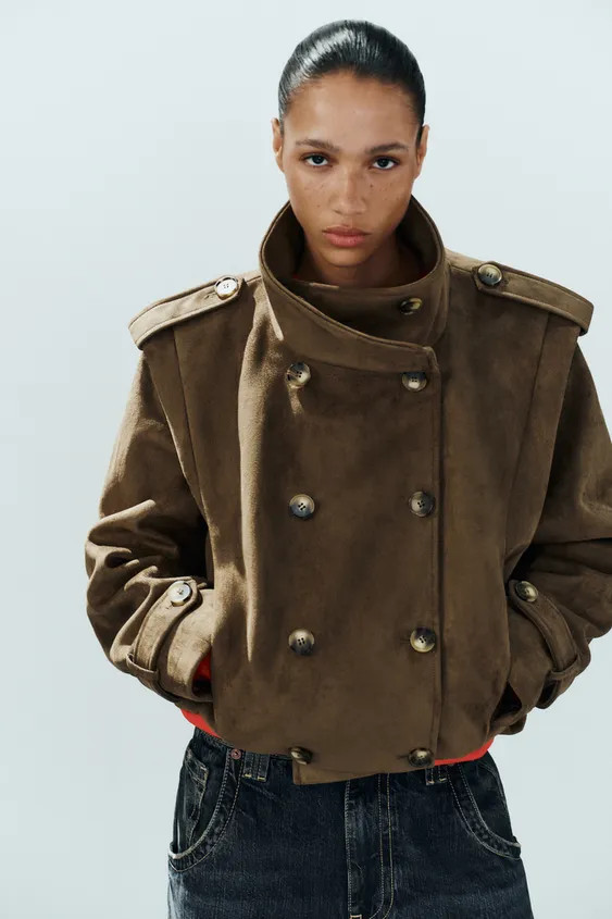 SHORT PLEATED TRENCH COAT | Zara UK