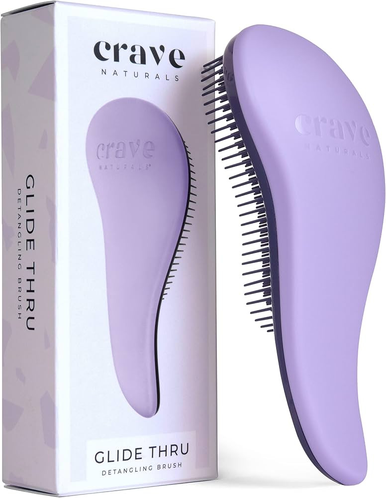 Crave Naturals Glide Thru Detangling Hair Brush for Adults & Kids Hair - Detangler Brush for Natu... | Amazon (US)