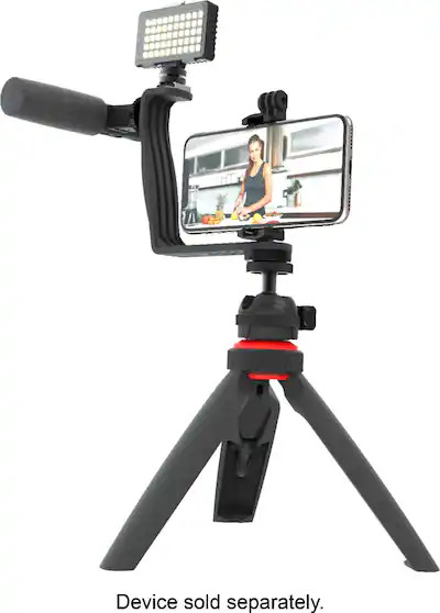 Digipower - Content Maker Essential Vlogging Kit with light, microphone, tripod, and remote. - Bl... | Best Buy U.S.