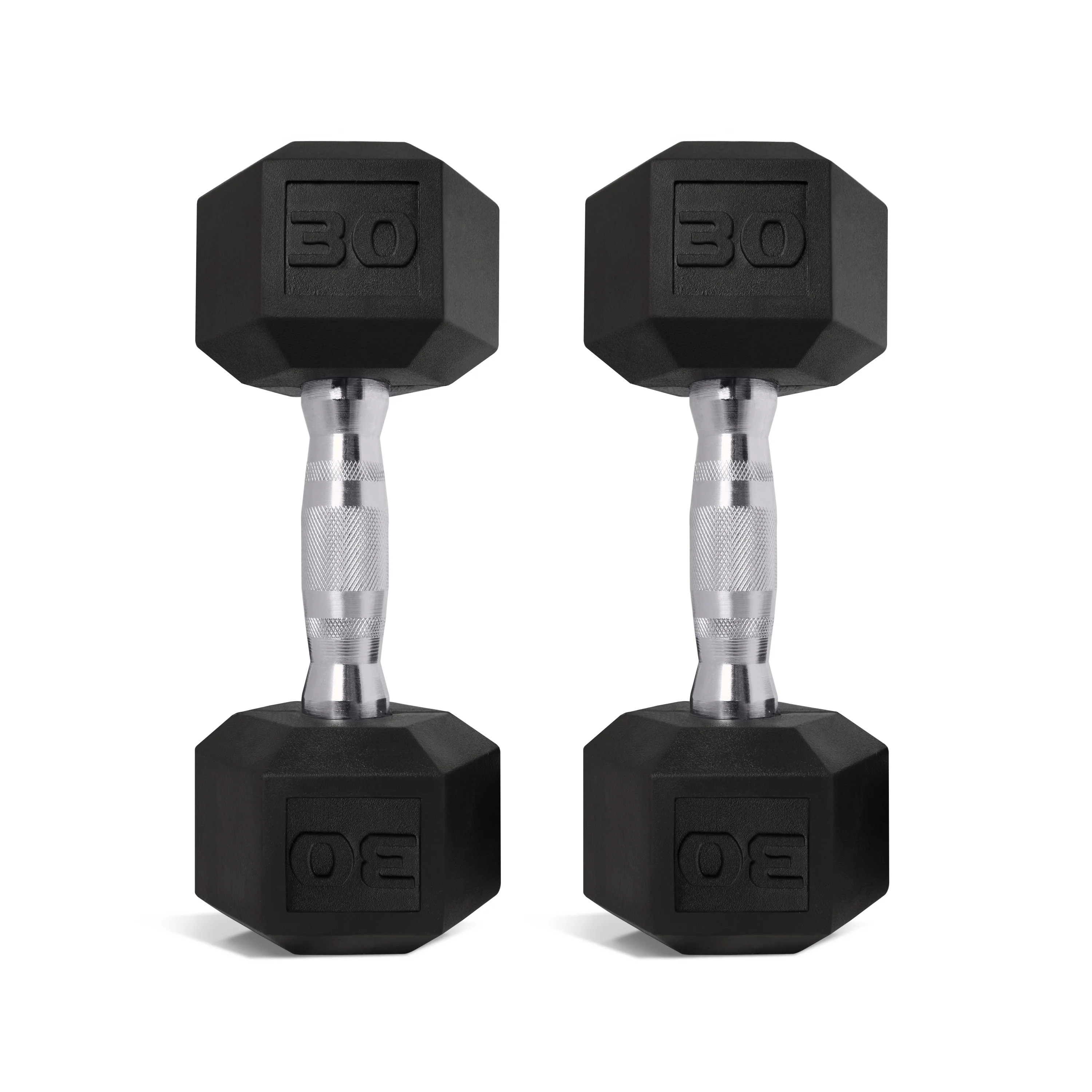 CAP Barbell, 30lb Coated Rubber Hex Dumbbell, Pair (Ships in 2 Boxes) | Walmart (US)
