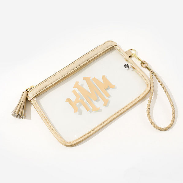 Monogrammed Clear Stadium Wristlet | Marleylilly