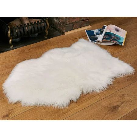 Faux Fur Fluffy Sheepskin Rug for Home Decor - Couch/Chair Covers Furry Area Rug for Living Room/Bed | Walmart (US)