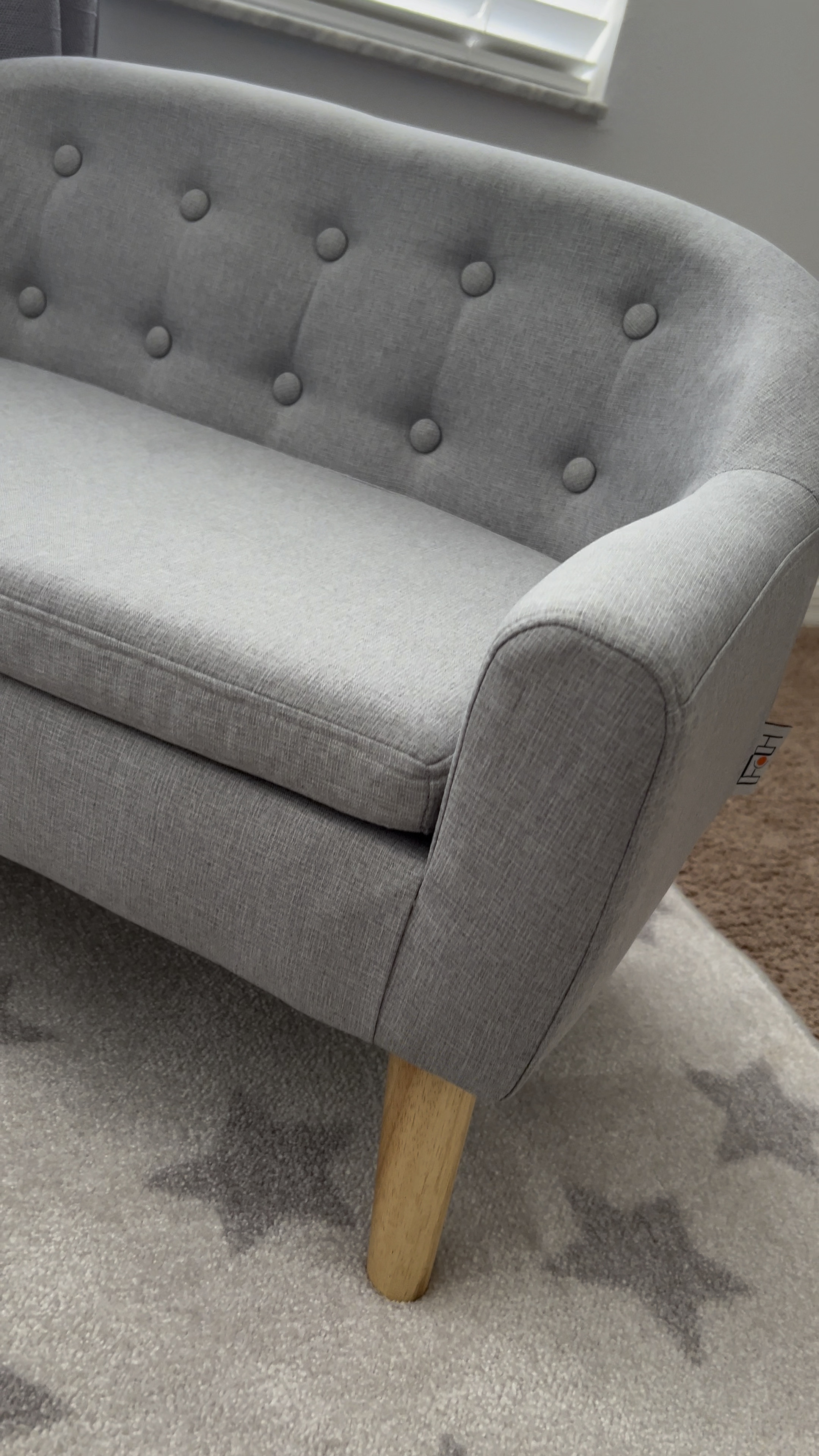  Linen Fabric and Wooden Frame Sofa for Kids and Toddlers Ages 3-6, 11" High Seat, Gray

#LTKFind #LTKhome #LTKkids