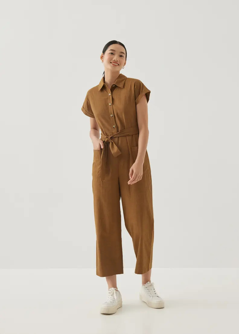 Ciely Cotton Straight Leg Maxi Jumpsuit | Love, Bonito USA