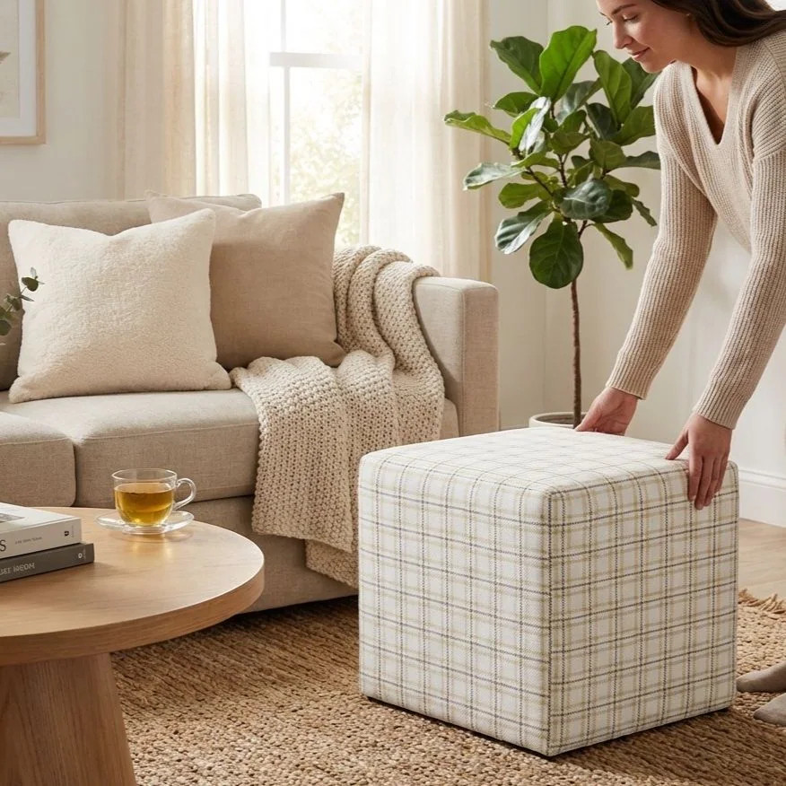 HomePop Soft Cube Ottoman | Overstock