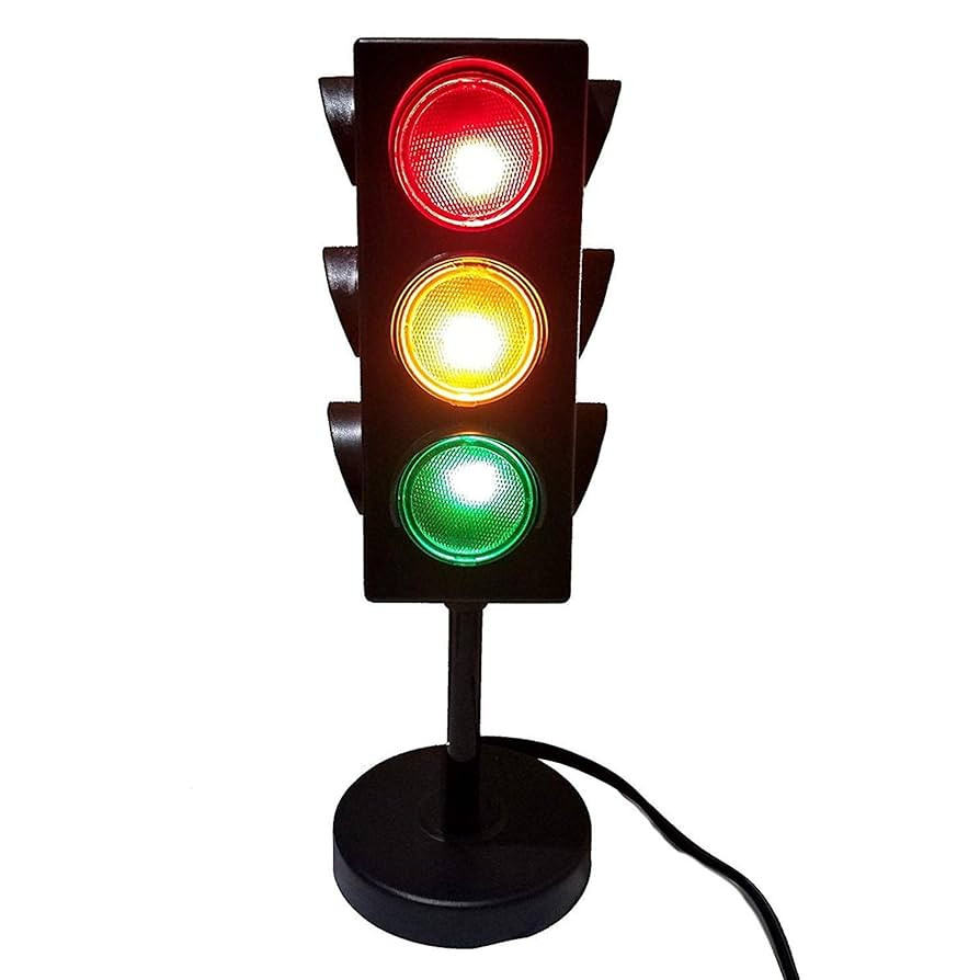 Kicko 11-Inch Traffic Lights Lamp with Base - 4-Mode Color Changing Stop Light Lamp for Kids’ B... | Amazon (US)