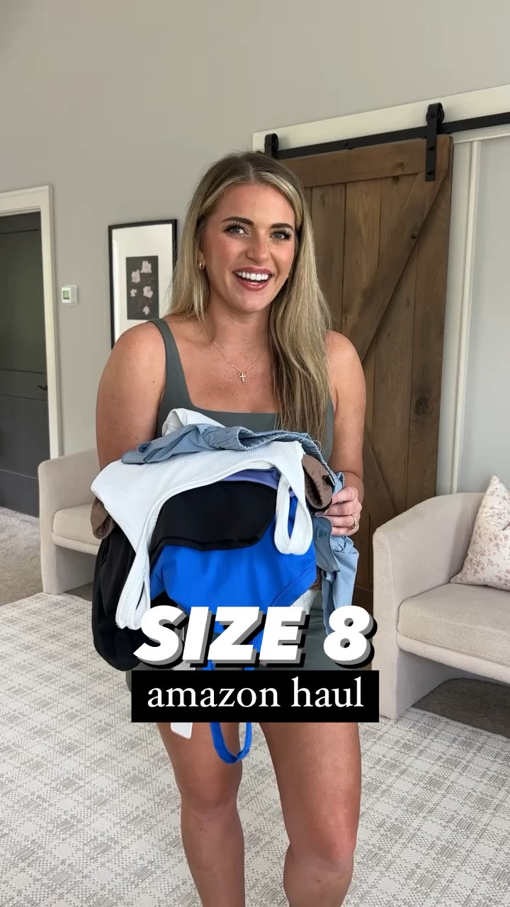 Sizing info in order shared:
•brown & green shorts - no liner - sized up 1 to the L for the perfect fit 
•White ribbed free people happiness runs crop lookalike TTS - M
•fav nip covers TTS - code MORGBULLARD for 10% off 
•fav crew socks TTS
•fav white reeboks TTS 
•Fave bike shorts TTS - M 5”. “Black” & “periwinkle” colors 
•high neck white Lulu lookalike tank w criss cross back - sized up - to L 
•blue flowy shorts sized up 1 to L
•fav buttery soft leggings tts - M. Better than lululemon align 🤌🏼
•square neck lululemon lookalike cropped bra tank. So soft & good support. TTS - M 
•fav boxy cropped workout tees. Very soft & lightweight. Sized up 1 to L for oversized fit
•green ribbed workout tank w built in bra. TTS - M
• fave waterproof slide sandals TTS & so comfy 
•lululemon gym bag dupe - SO CUTE 
•free people the way home skortsie dupe (blue & black romper skirt dress haha)  - TTS - I sized up 1 to the L but it’s a big fit on me. Needed my true size M! It’s v comfy just roomy! 🫶🏼

Amazon haul! 😍🫶🏼 Trying on some of my fav workout pieces from the last year & some new favs I just ordered! So many good lululemon & free people lookslikes. 🤌🏼 The fabrics are 💯 and so so comfy. The free people romper skirt is just 🤩 Linking everything for y’all on the @shop.ltk app with sizing info & all details are in the link in my bio too! ✨

Direct URL: 

#size8 #midsizestyle #workoutoutfit #butterysoftleggings #bestleggingsever #bikeshorts #crzyoga #amazonfashion #amazonfinds #workoutshorts #workouttop #lookforless #fitnessdress #outfitreel #stylereel #clothinghaul #springhaul #amazonhaul 


#LTKfit #LTKunder50 #LTKFind