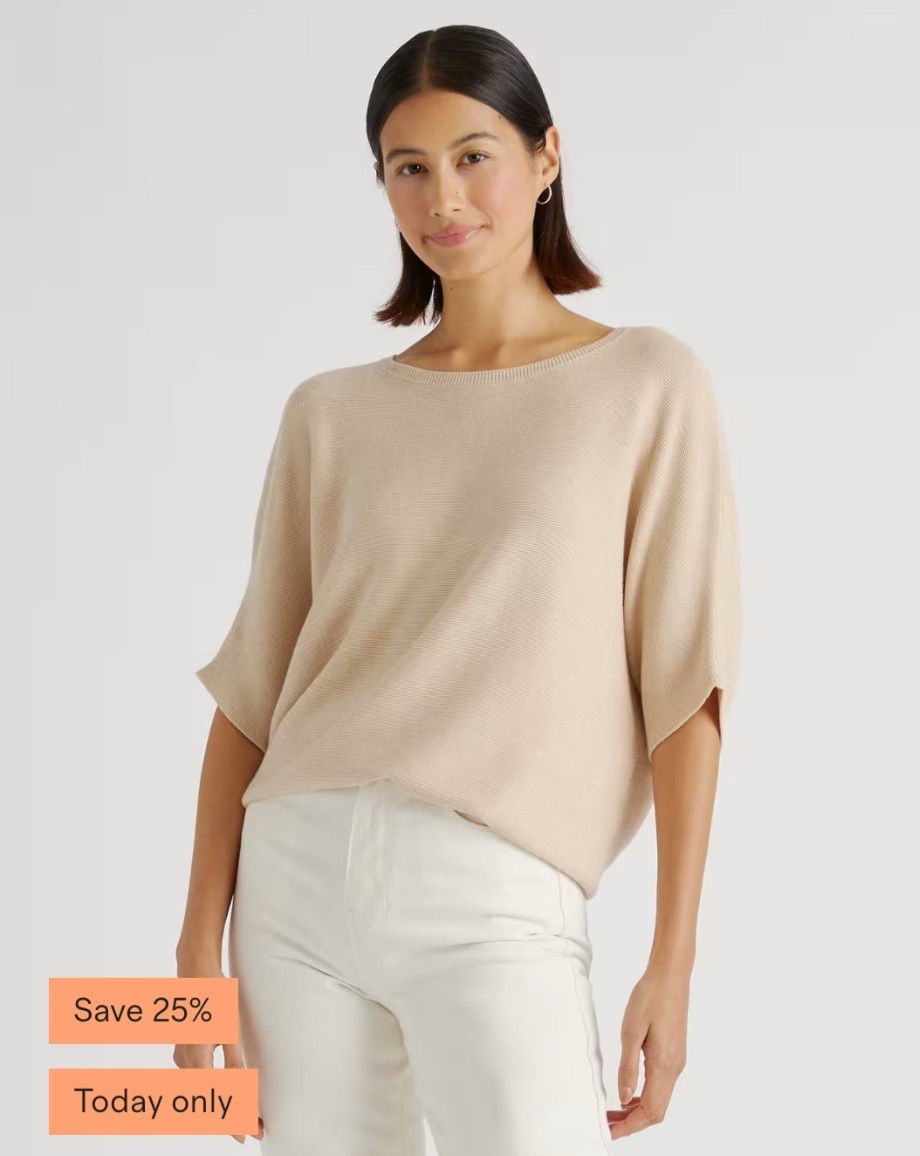 24 hour Quince sale!
Today only (12/26)! Select items on sale.
This lightweight cotton cashmere dolman sweater has been on my list to buy for myself. It’s the perfect timing since it’s only on sale today. #LTKHome

#LTKSaleAlert #LTKFindsUnder50 #LTKSeasonal