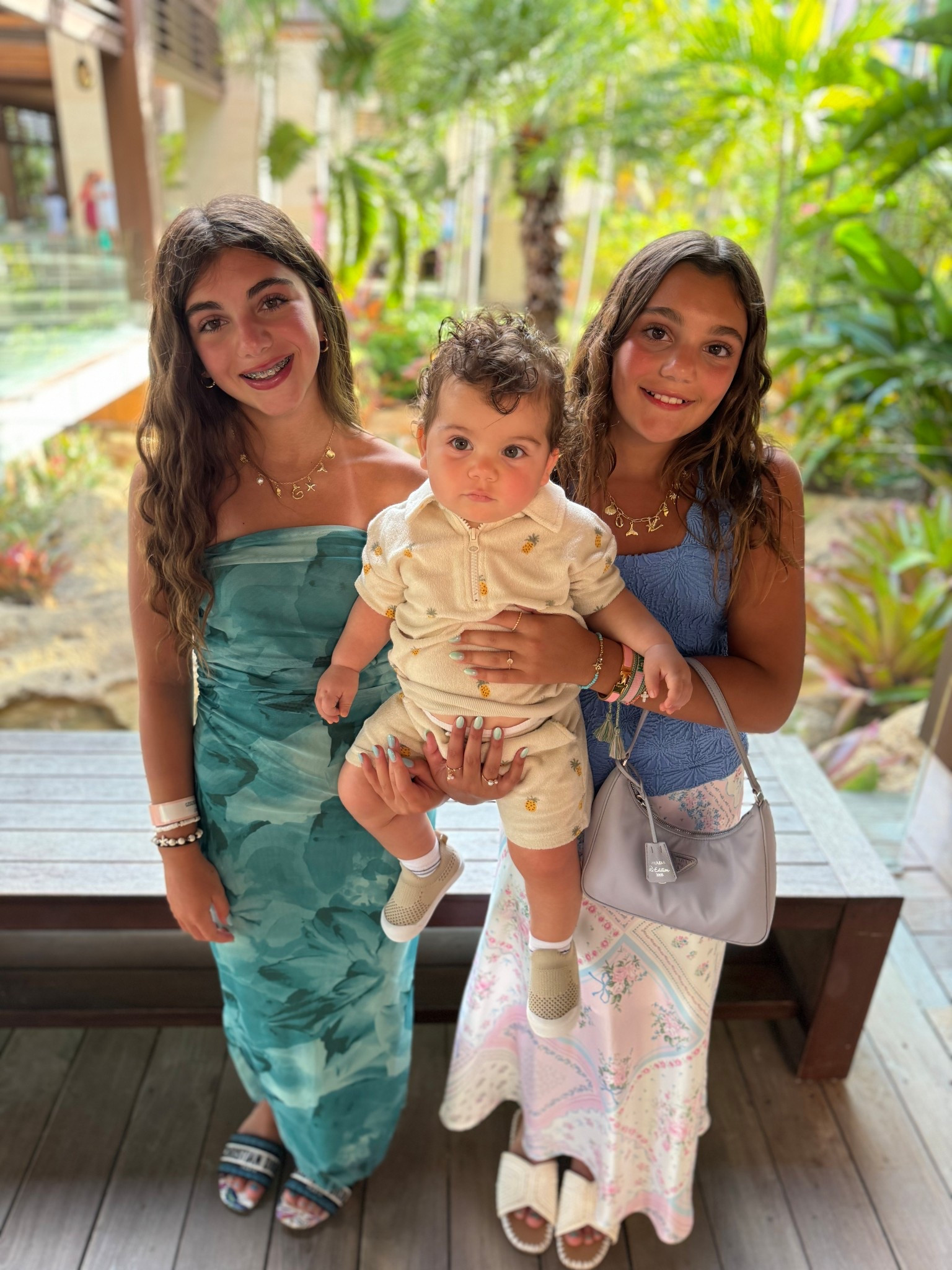 Dinner in the Bahamas. Gia is wearing an XS in the dress. Val is in an XS tank and her skirt is from Alter’d state and can’t be linked. The baby is wearing a size 2. 

#LTKFamily #LTKKids #LTKBaby