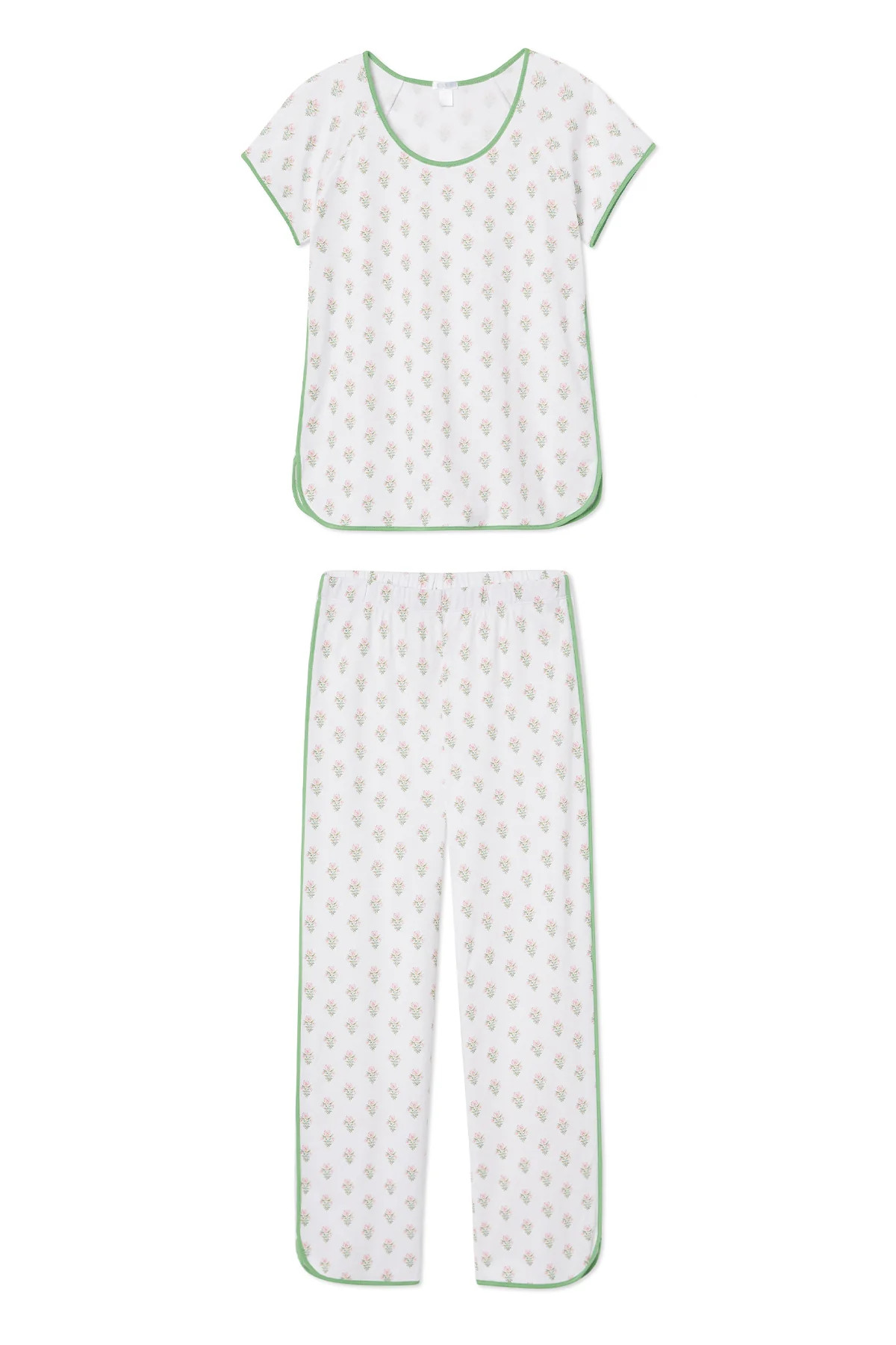 Pima Short-Long Set in Pink Flora | Lake Pajamas