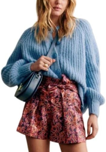 Bianstore Women's Casual Long Sleeve Crewneck Button Down Cardigan Sweater Knit Outwear | Amazon (US)