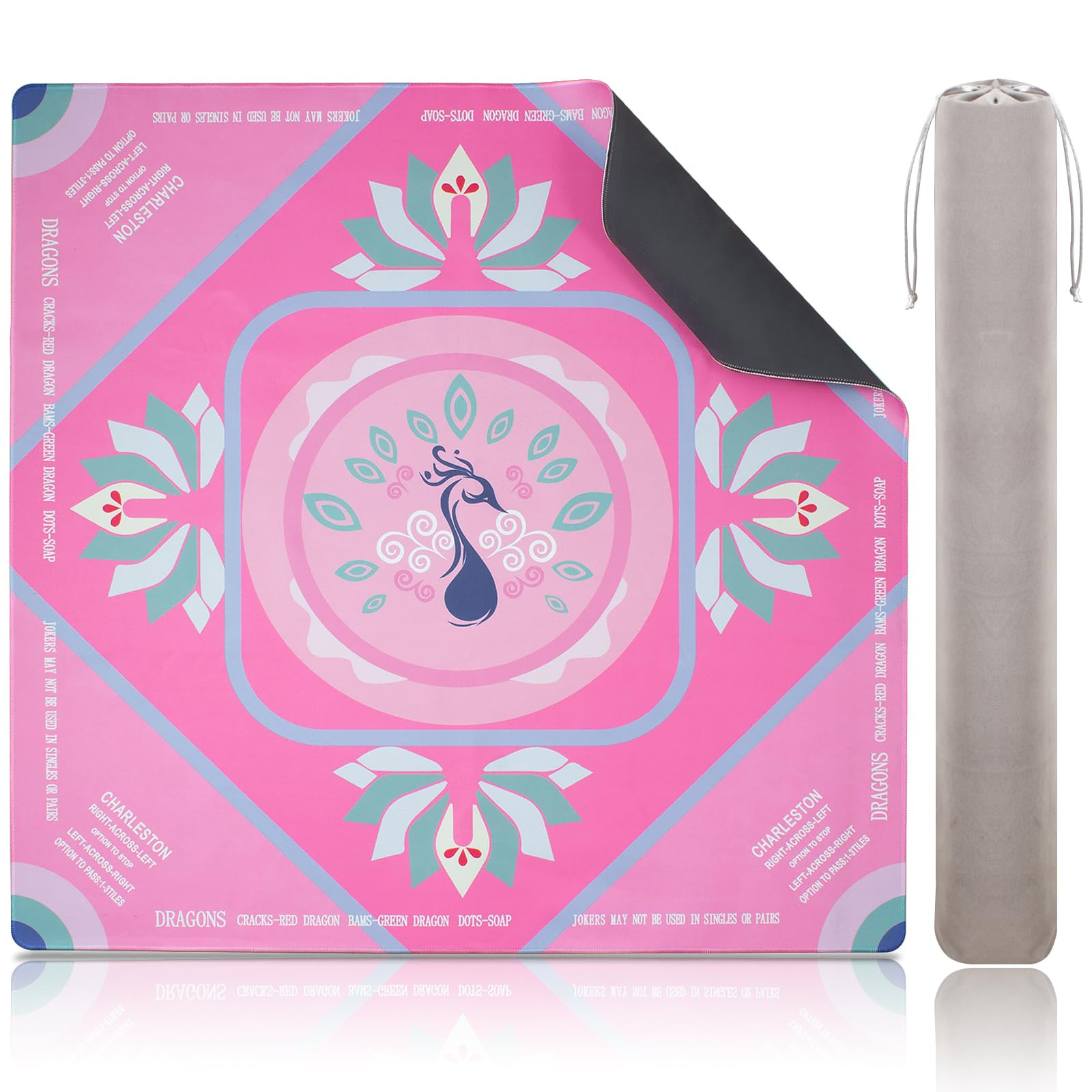 2026 Mahjong Mat for Table 31.5''x31.5'',Rubber Non-Slip Mahjong Cloth Cover with 1 Drawstring Po... | Amazon (US)