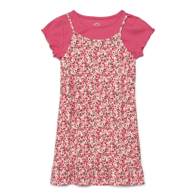 Wonder Nation Girls Cami Dress with Tee, Sizes 4-18 & Plus | Walmart (US)