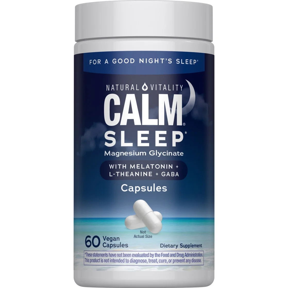 Nature's Vitality CALM Sleep Magnesium Glycinate 60 Vegan Capsules | Walmart (US)