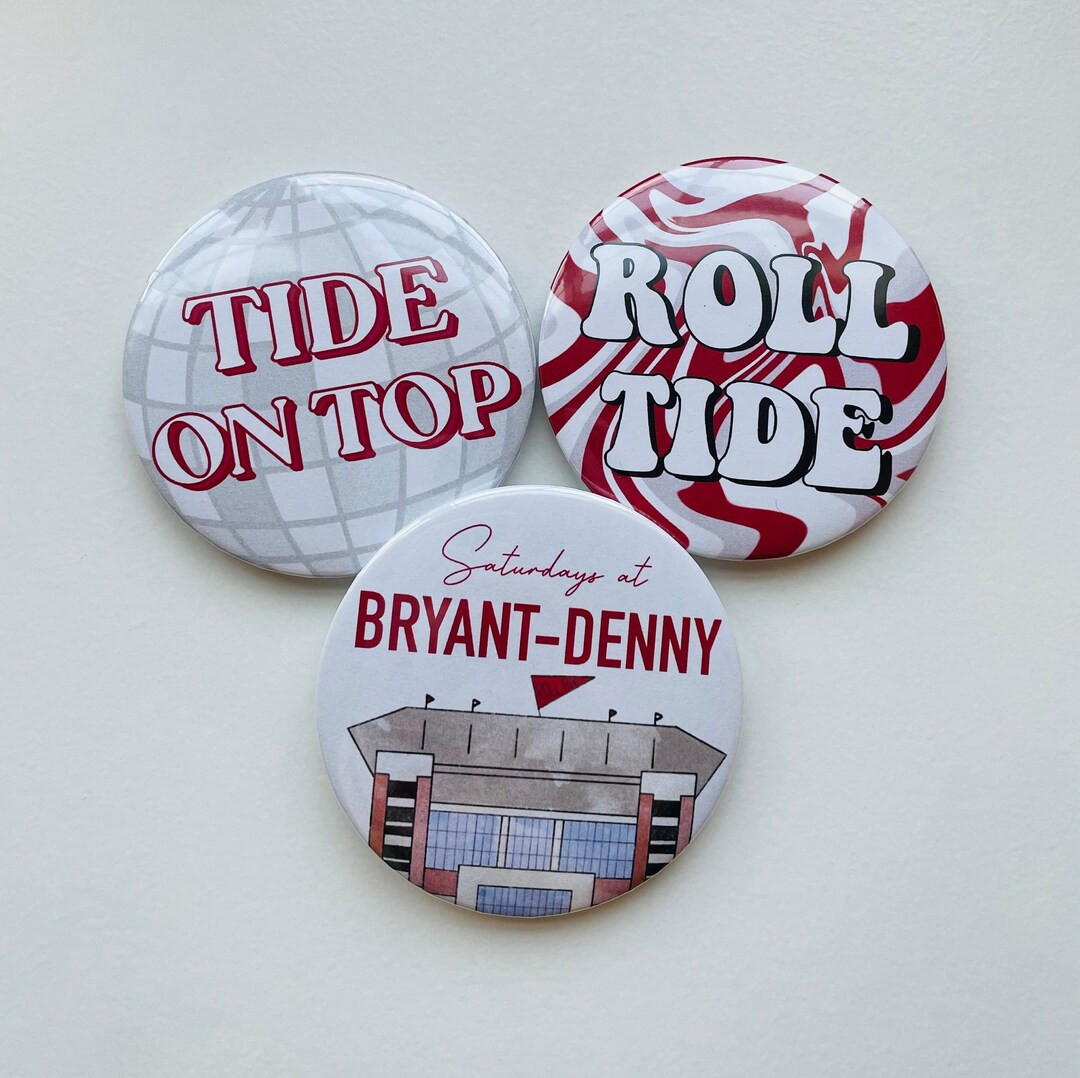 Alabama Game Day Button  Game Day Pin  Roll Tide Button  - Etsy | Etsy (US)