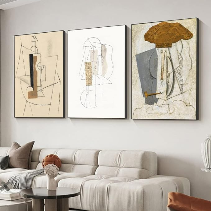 FCHUI Large Size Framed Wall Art, Boho Set of 3, Mid Century Modern Decor 24" x 32", Minimalist B... | Amazon (US)