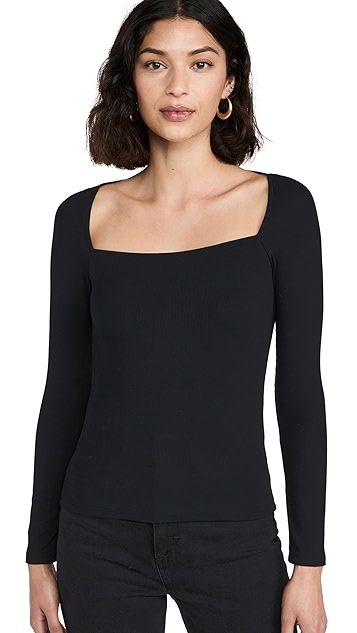 Astrid Long Sleeve Square Neck Top | Shopbop