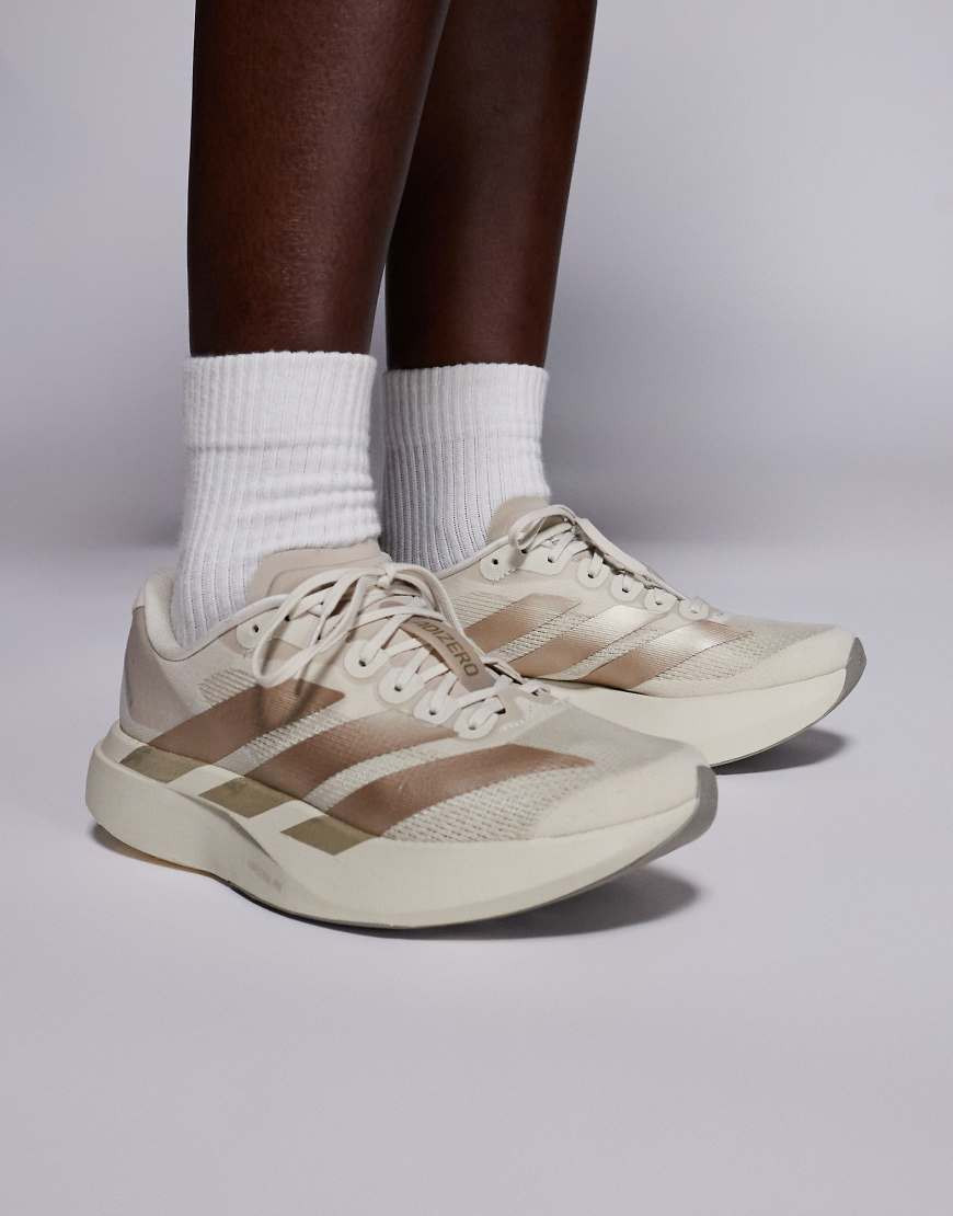 adidas Running Adizero Evo SL sneakers in off-white and gold | ASOS (Global)
