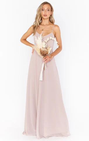 Faith Maxi Dress ~ Soft Beige Chiffon | Show Me Your Mumu