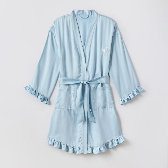 Ruffle Sateen Robe | Mark and Graham