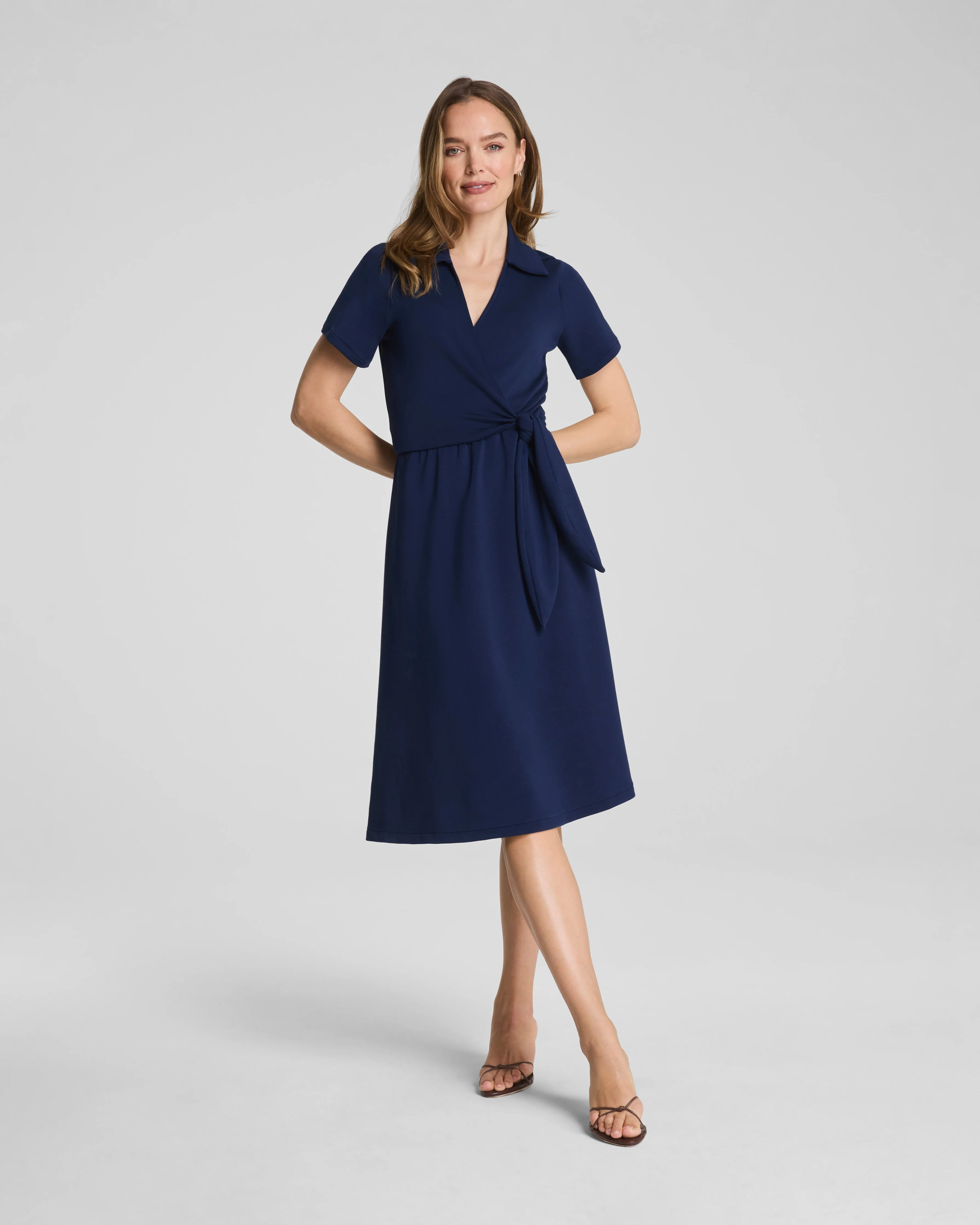 SPANX AirEssentials®Collared Tie-Waist Midi Dress | Spanx