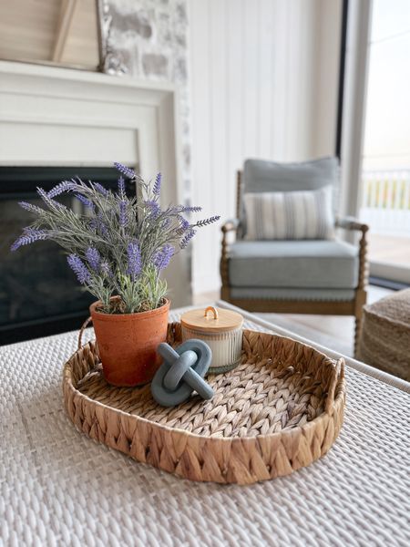 #ad My living room got a spring refresh with the help of Lowe’s!  Couch pillows, tray, lavender plant, and jute poufs are all from Lowe’s!  @loweshomeimprovement #LowesPartner 

#LTKStyleTip #LTKHome #LTKFindsUnder50