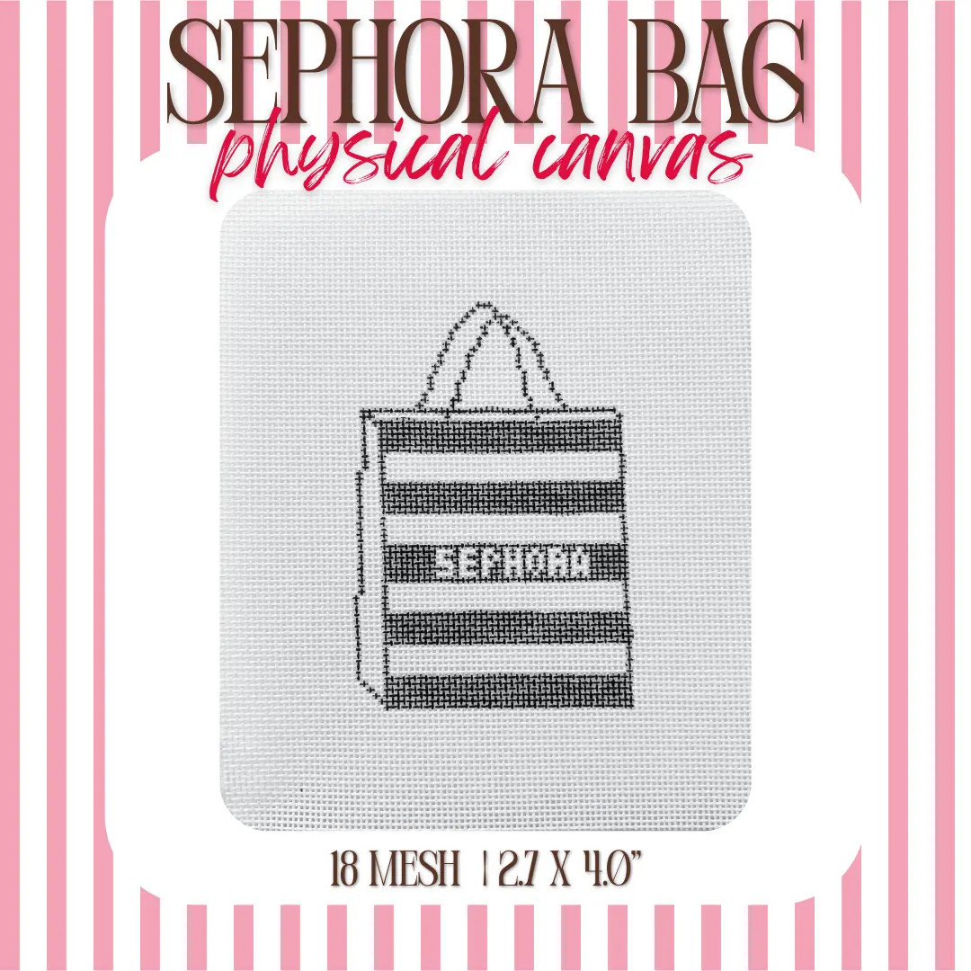 Hand-painted Sephora Shopping Bag Needlepoint Canvas | 18 Mesh | Etsy (Global)