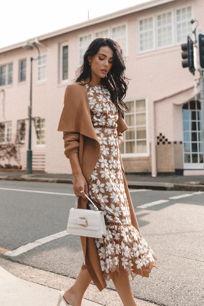 Pierre Long Sleeve Lace Maxi Dress - Mocha | Petal & Pup (US)