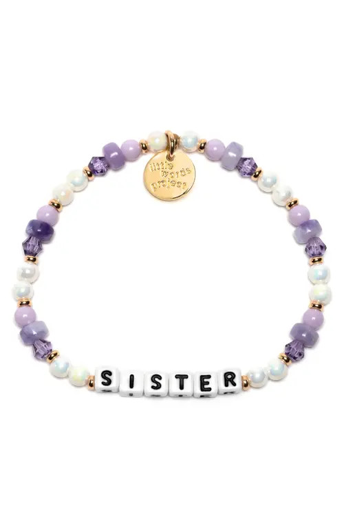 Little Words Project Sister Beaded Stretch Bracelet in White at Nordstrom, Size Small | Nordstrom