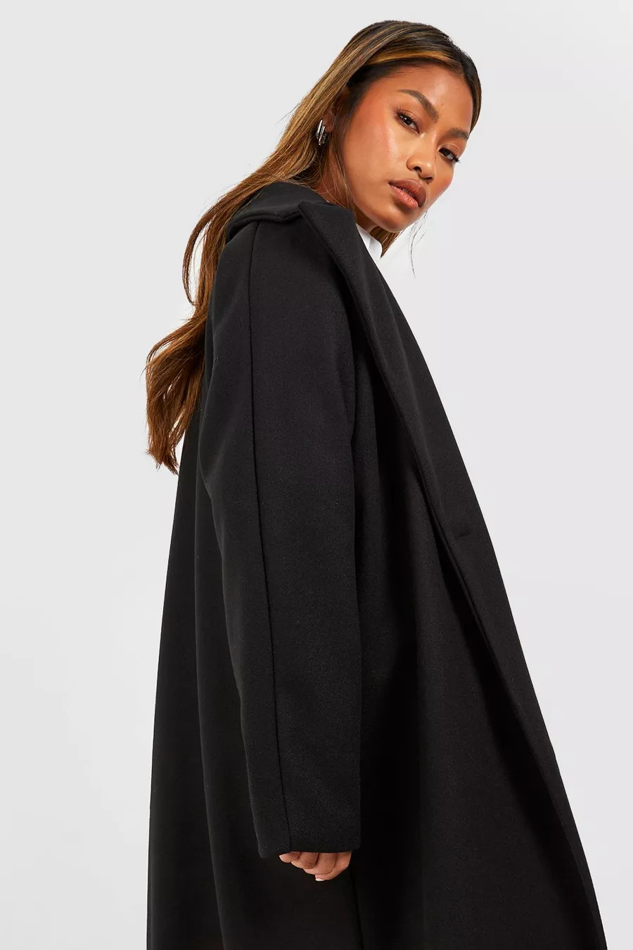 Oversized Boyfriend Wool Look Coat | Boohoo.com (US & CA)