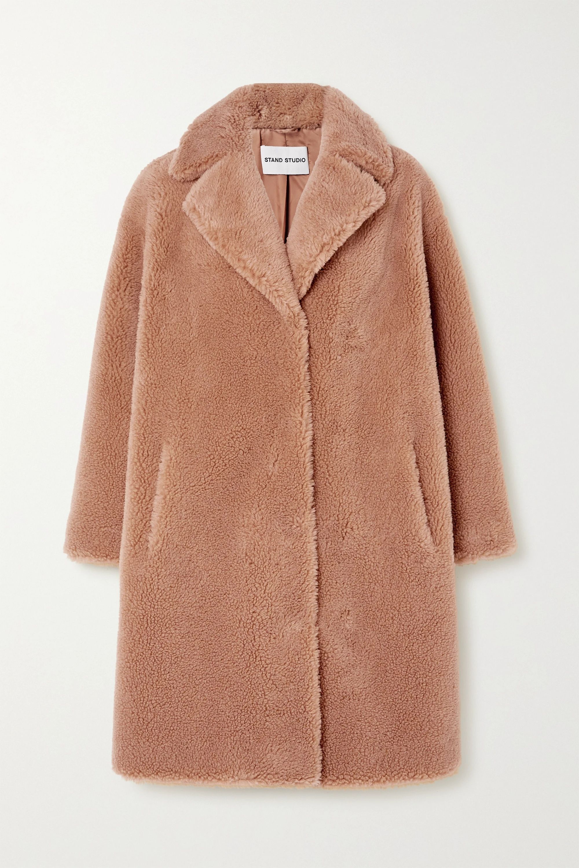 Beige Camille Cocoon faux shearling coat | Stand Studio | NET-A-PORTER | NET-A-PORTER (UK & EU)
