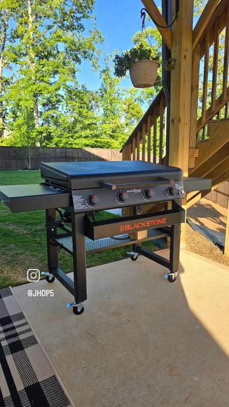 Looking for a last minute Father's Day gift idea? Check out this Blackstone 36-in flat top griddle from Lowe's. Features four burners, storage shelves on each side with hooks for utensils, a basket in front for added storage. Be sure to grab a cover, grill conditioner and utensils for dad as well. Father's Day, gift ideas, Blackstone griddle, outdoor grill, Lowe's grill, Father's Day gift idea, gift guide for him

#LTKSeasonal #LTKMens #LTKGiftGuide