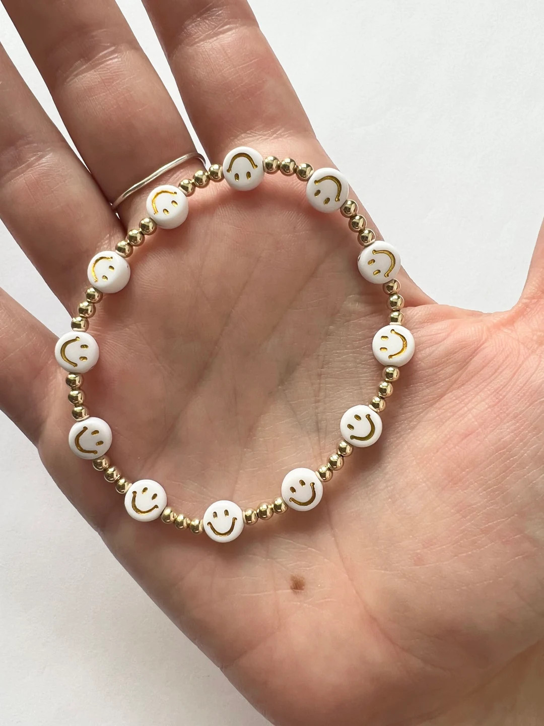 Full Gold Smiley Bracelet Gold 14k Gold Filled Water Resistant Happy Gifts for Her - Etsy | Etsy (US)