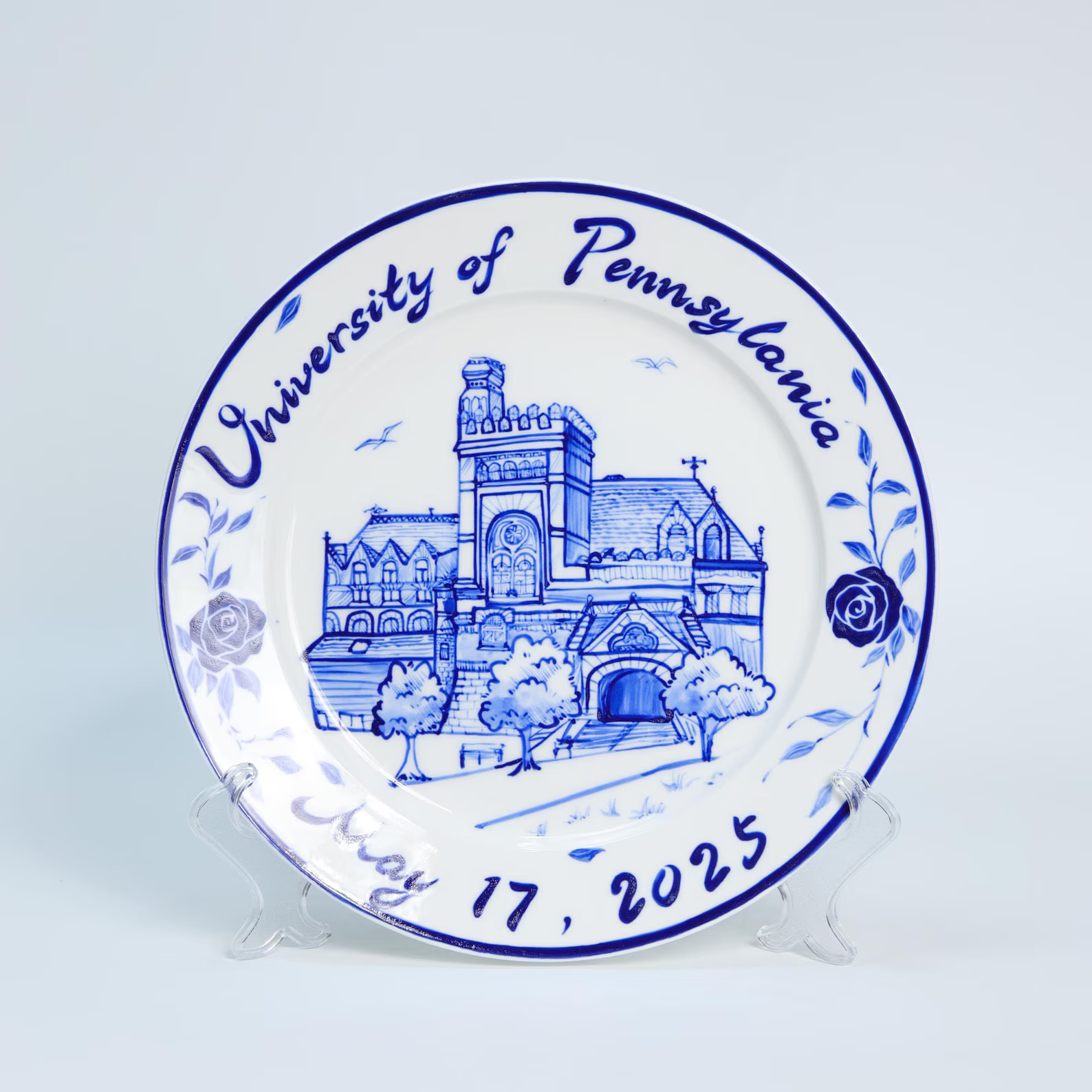 Personalized House Ceramic Plate Custom Handpainted Home Keepsake Platter Serving Heirloom Weddin... | Etsy (US)