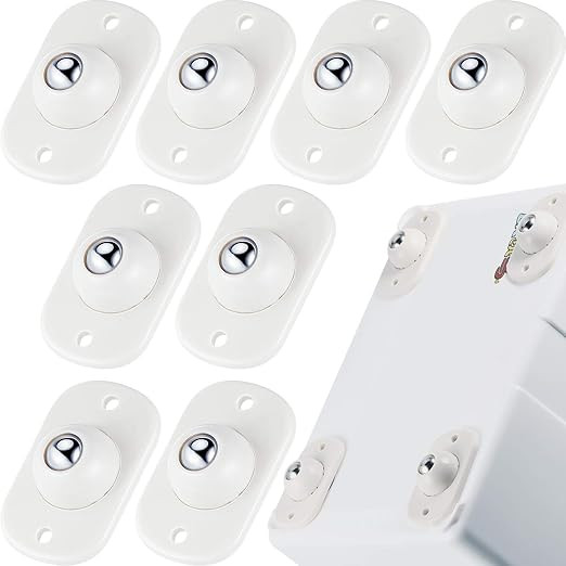 Honoson Self Adhesive Caster Wheels,White,1 Steel,8 Pcs | Amazon (US)
