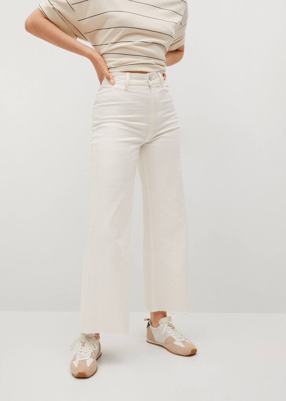 High-waist elastic culotte jeans | MANGO (US)