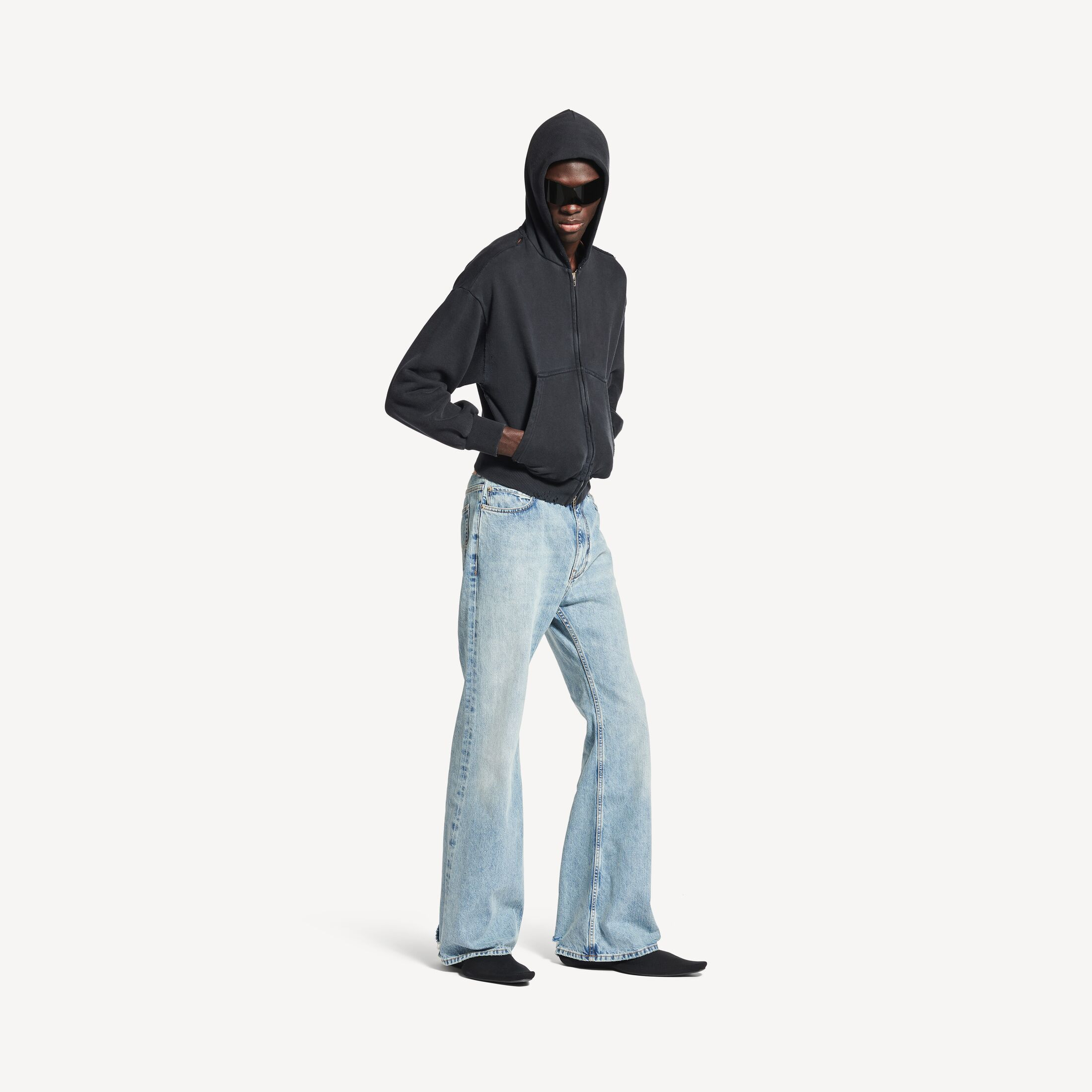 Flared Pants in Light Blue| Balenciaga® US | Balenciaga