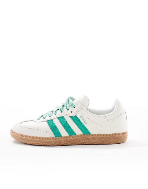 adidas Originals Samba trainers in off white and green | ASOS | ASOS (Global)