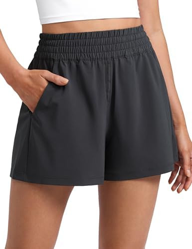 CRZ YOGA Linerless Relaxed Casual Shorts for Women 3" - High Waisted for Lounge Athletic Golf wit... | Amazon (US)