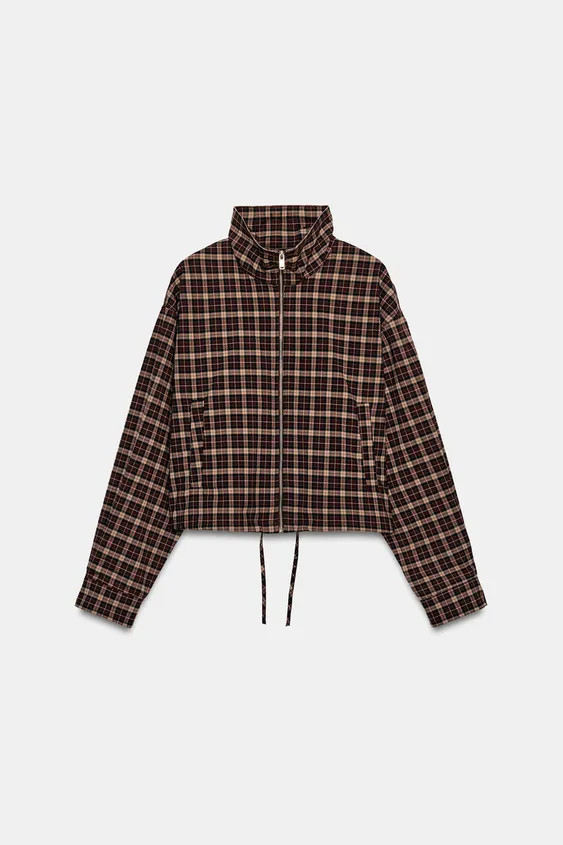 CHECKED ZIP JACKET | Zara UK