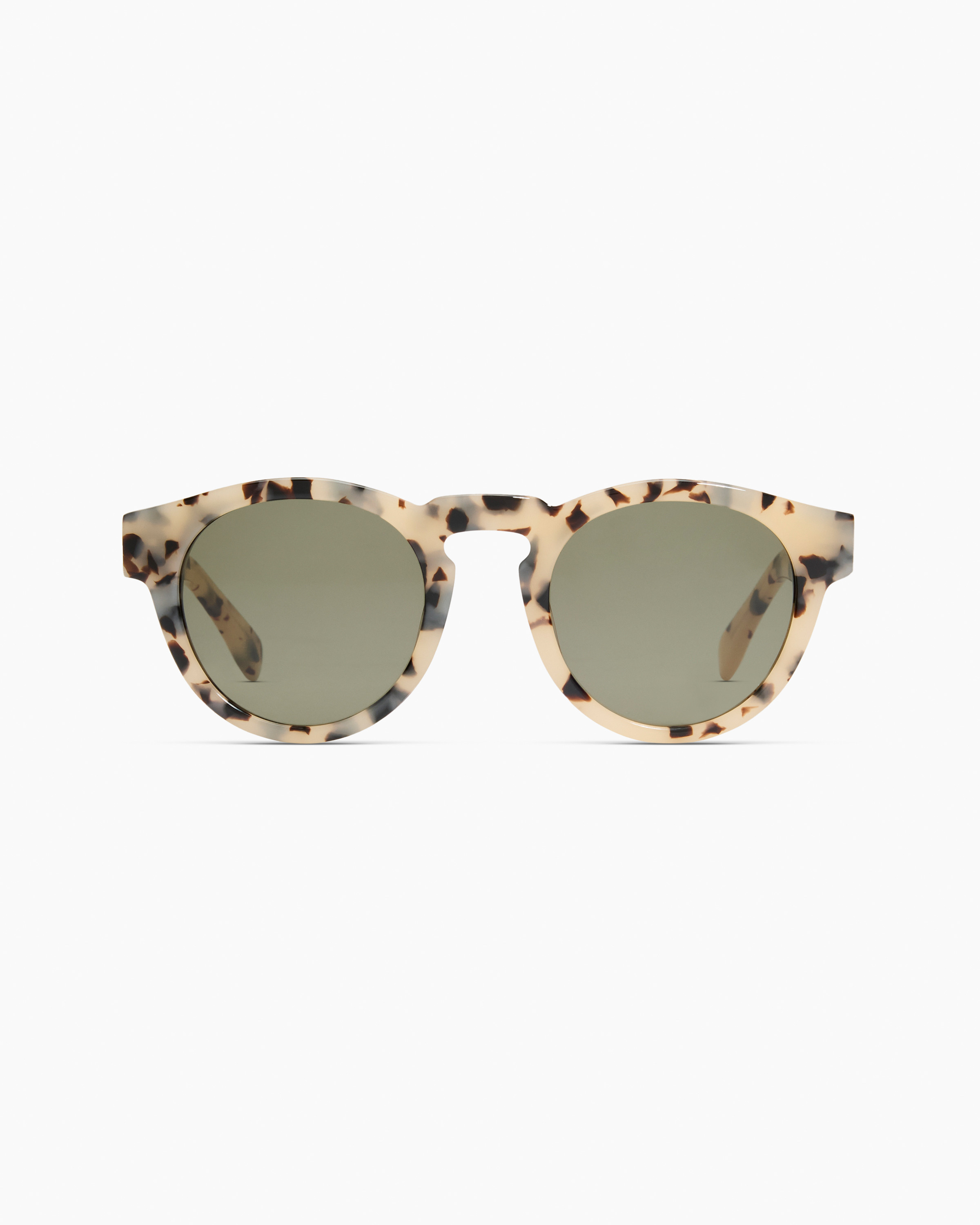 Quince | Tuscon Polarized Acetate Sunglasses in White Tortoise with Green lens, Size Standard, Cellulose Acetate | Quince