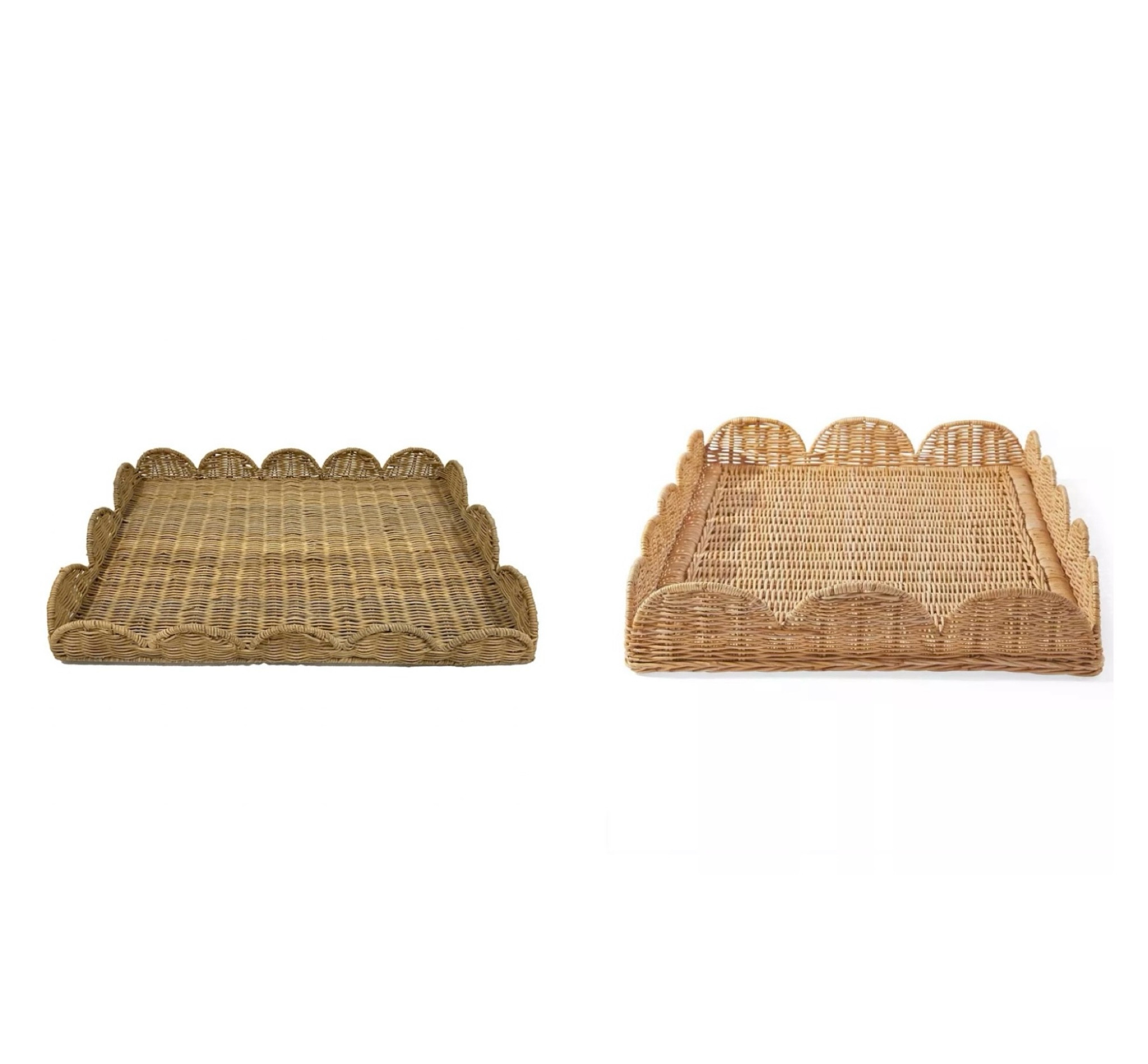Save or splurge? One of these rattan scalloped trays costs only $30 while the other is nearly $180

#LTKfindsunder50 #LTKhome