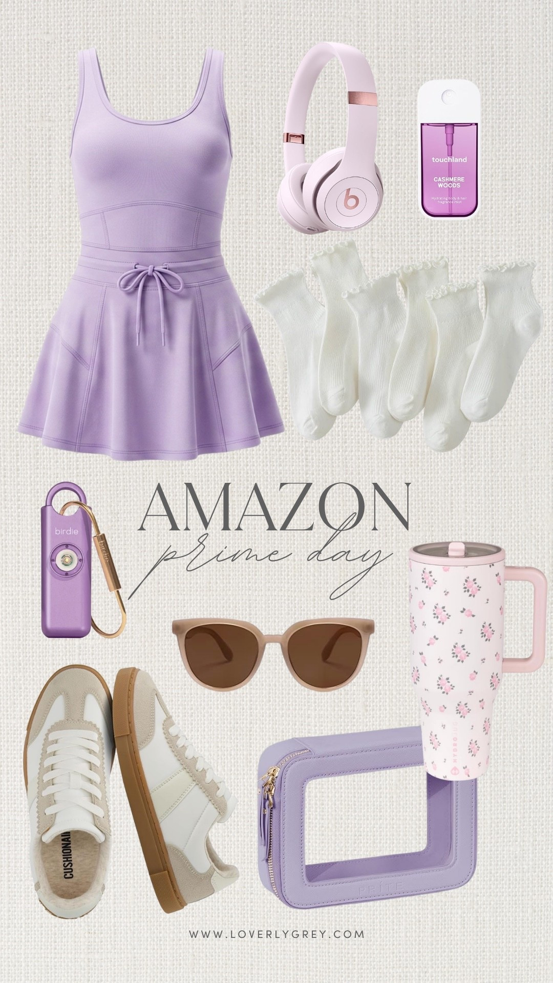 Loving all the pretty lavender and pastel finds included in this year's Amazon Prime Day sale! From everyday athleisure to the best travel and tech accessories, these are major staples you don't want to miss. Loverly grey, Amazon Prime Day, lavender tennis dress, Beats headphones, travel makeup bag, neutral sneakers, summer style finds

#LTKSaleAlert #LTKSeasonal #LTKootd